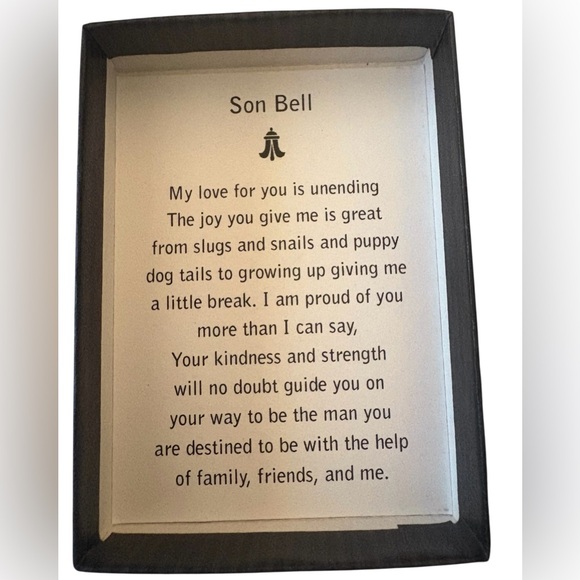 The Bell Collection Son Sterling Silver Bell Pendant on 925 Chain New in Box - Picture 6 of 8